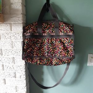 Lesportsac overnight bag grey with flowers